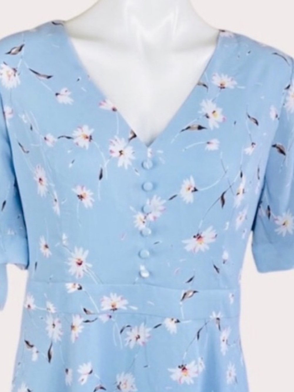 AQUA FIT-AND-FLARE FLORAL PRINT DRESS Size L - Picture 6 of 8